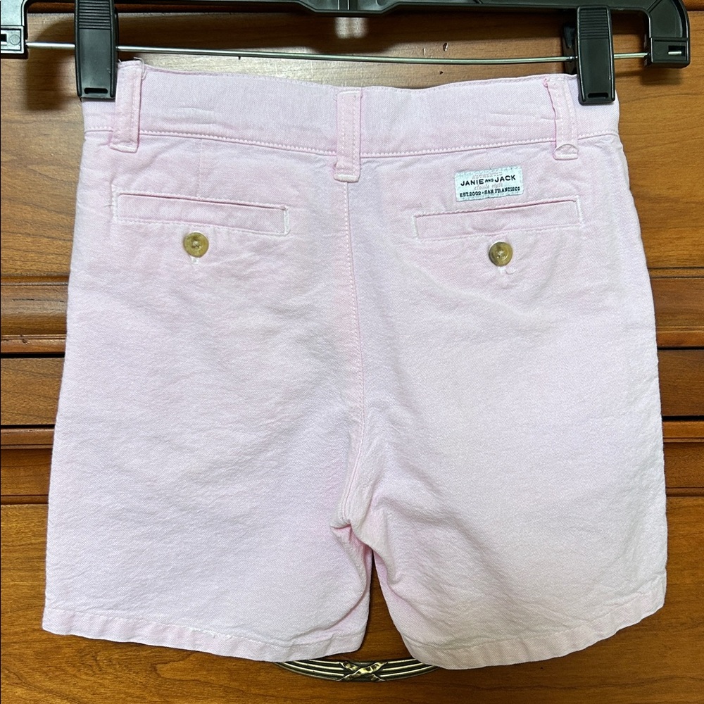 Janie & Jack | boy pink oxford shorts | 4T - Picture 2 of 7